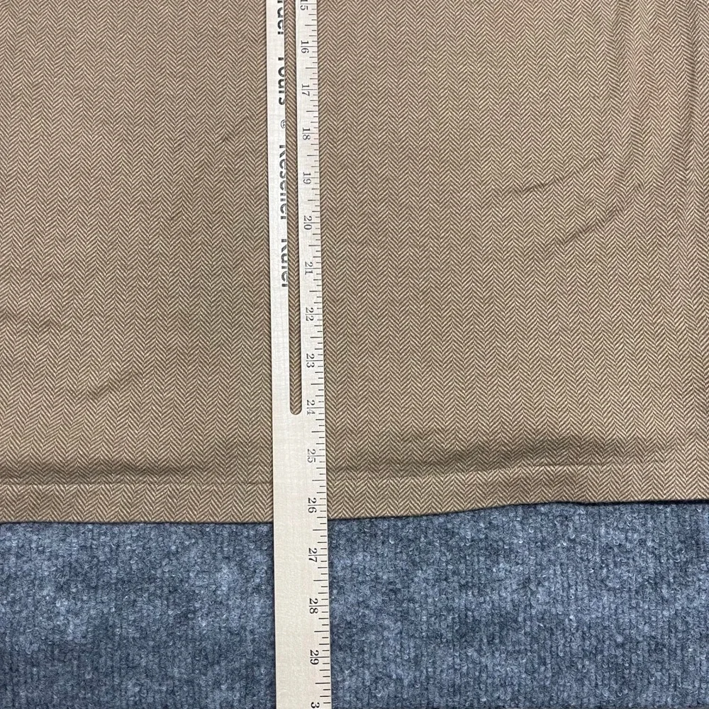 Polo Ralph Lauren Polo Shirt Mens Large Tan Herringbone Long Sleeve Custom Slim